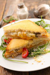 toast with ham and cheddar