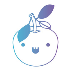 orange fresh and citrus fruit kawaii character vector illustration design