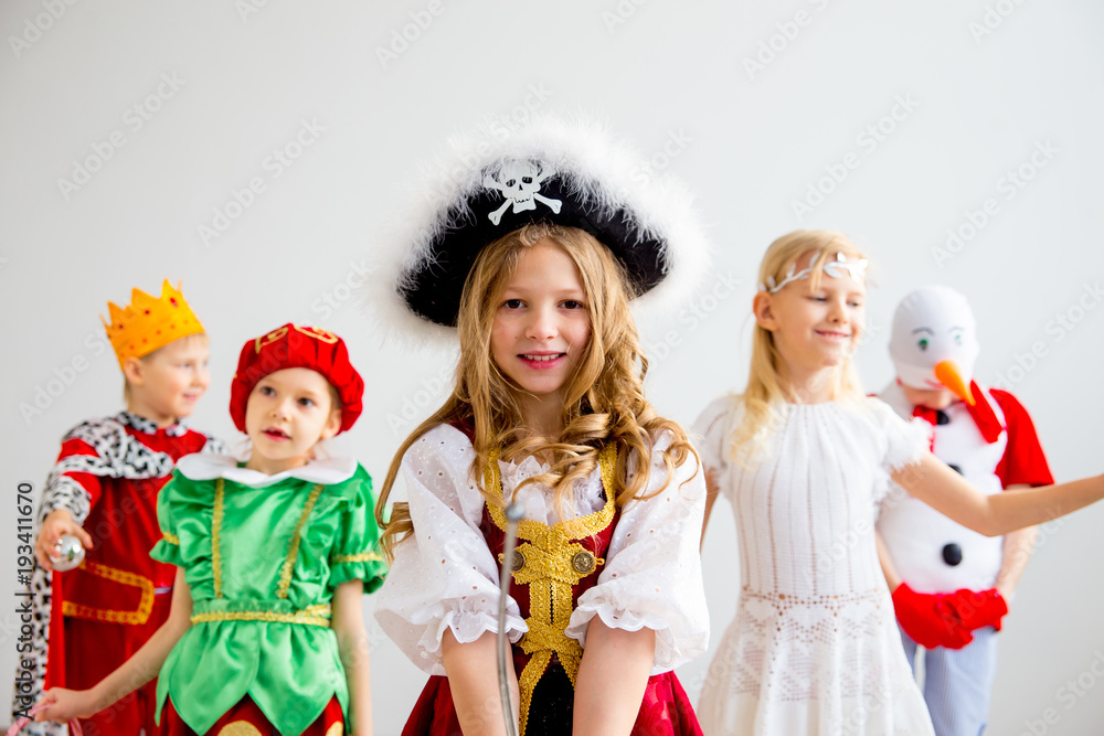 Wall mural kids costume party