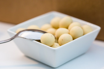 White chocolate hazelnuts