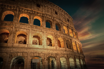 Naklejka premium Rome, Italy. One of the most popular place in world at evening -