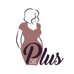 Plus size woman silhouette logo