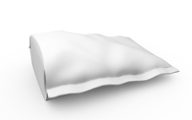 Blank Foil plastic white coffee bag isolated on white background. Packaging template mockup collection. 3d rendering.Ready for your design. 3d rendering