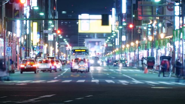 東京　浅草　タイムラプス　夜景