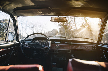 Interior of retro car