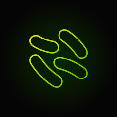 Probiotics green vector linear icon or sign