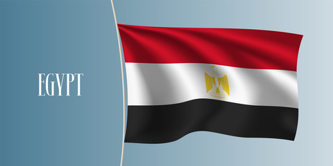 Egypt waving flag vector illustration
