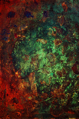 Obraz na płótnie Canvas Red-green art metal background
