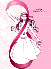Beautiful woman for Happy International Women's Day greetings Background