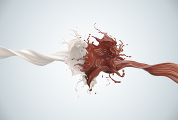 Splash of chocolate and milk