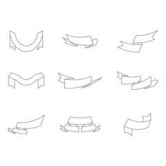 monochrome set with vector banners ribbons for your design