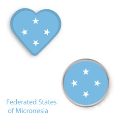 Heart and circle symbols with flag of Federated States of Micronesia.