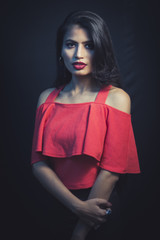 Fototapeta premium A Girl in Red Lips