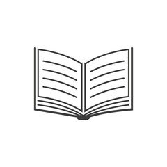 Book Icon. Black vector illustration on white background.
