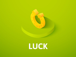 Luck isometric icon, isolated on color background