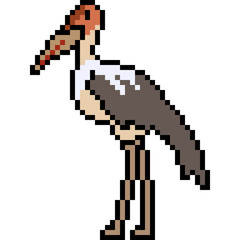 Fototapeta premium vector pixel art animal stork