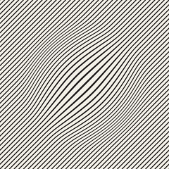 Halftone bloat effect optical illusion. Abstract geometric background design. Vector seamless black and white pattern.
