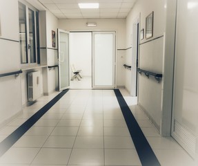 empty hospital corridor
