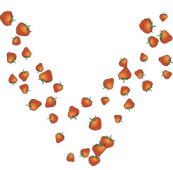 Delicate background with Strawberries. Trendy template for a postcard, stamp, banner or poster. Cute Strawberries on a white background. Vector