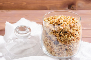 granola in a glass jar