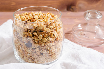 granola in a glass jar