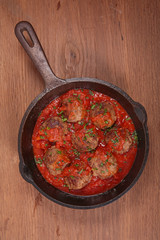 beef meatball and tomato sauce