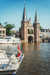 De Sneeker Waterpoort is the symbol of the Frisian town of Sneek in the Netherlands
