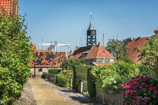 Impression of the Frisian village Hindeloopen in the Netherlands