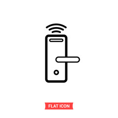 Wireless door lock icon , smart door lock symbol