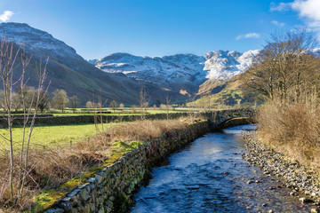 Great Langdale Beck With Crinkle Crags in the distance