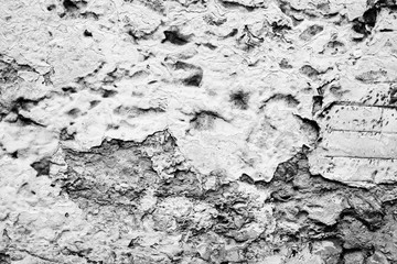 Wall fragment with scratches and cracks
