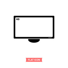 Television vector icon , tv symbol with wireless, flat design.