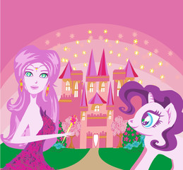 Cute unicorn and fairy © diavolessa