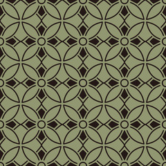 Seamless background southeast Asian retro aboriginal traditional art textile pattern round curve cross frame line flower