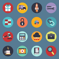 Universal icon set for websites and mobile applications. Flat vector illustration