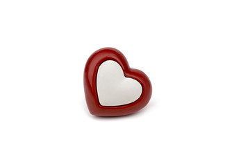 Red heart on white background