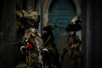 Beautiful costumes at the Carnival in Venice