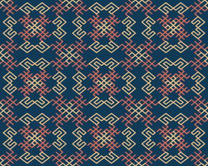 Seamless background southeast Asian retro aboriginal traditional art textile pattern spiral cross frame line