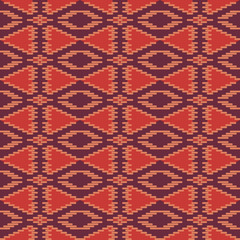 Seamless background southeast Asian retro aboriginal traditional art textile pattern cross line diamond check geometry