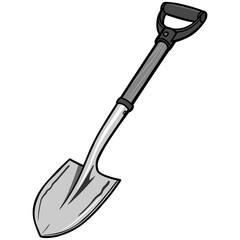 Garden Shovel Illustration - A vector cartoon illustration of a Garden Shovel.