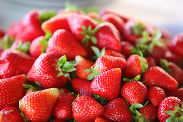A lot of red fresh strawberries