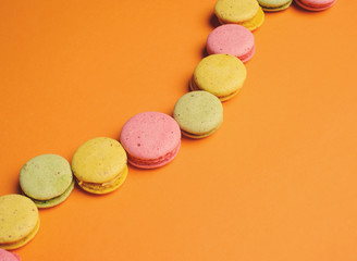 Sweet and colourful french macaroons or macaron