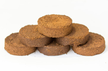 Fragrant and smooth rims with ground and pressed coffee machine coffee bean