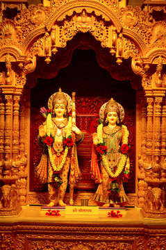 Shree Sitaram deities in BAPS Shri Swaminarayan Mandir Pune