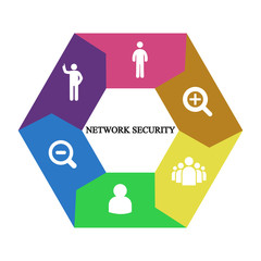 Business infographics. Pie chart with the inscription:network security