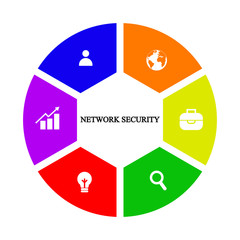 Business infographics. Pie chart with the inscription:network security