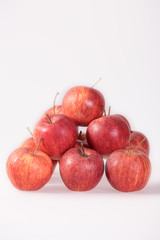 pile of apples on white background