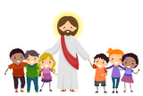 Man Jesus Stickman Kids Illustration