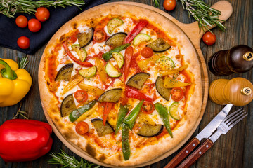 Pizza with vegetables vegetarian