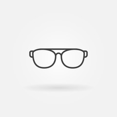 Sunglasses or glasses vector line icon or symbol